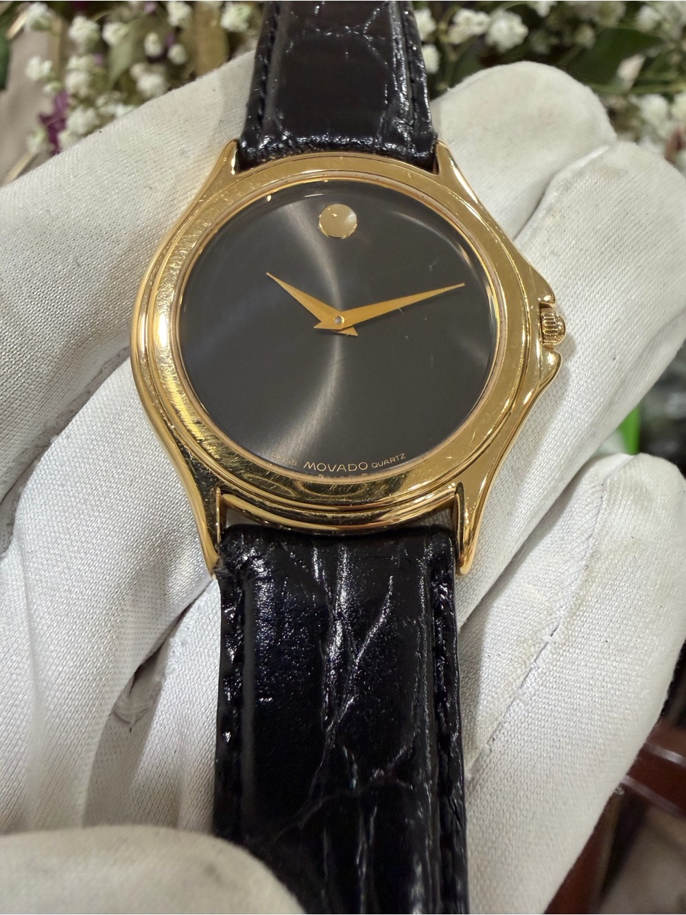 Vintage Movado Museum Watch 87-E4-0863 Men's Unisex 35mm Gold Plated Swiss Made
